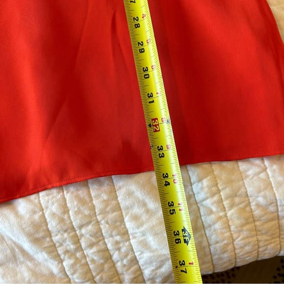 Topshop Double-Strap Red Orange Mini Slip Dress. Size 4. - Picture 13 of 13